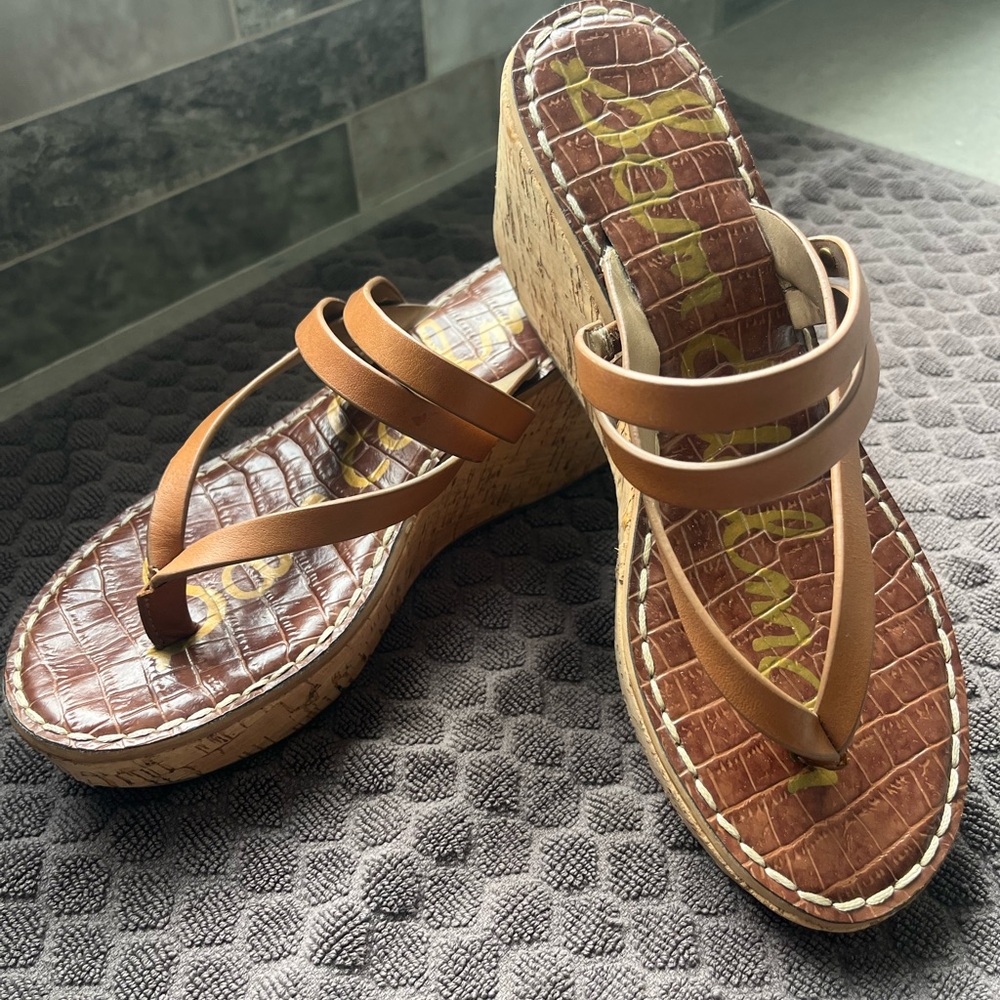 Sam Edelman Brown Wedge Sandals